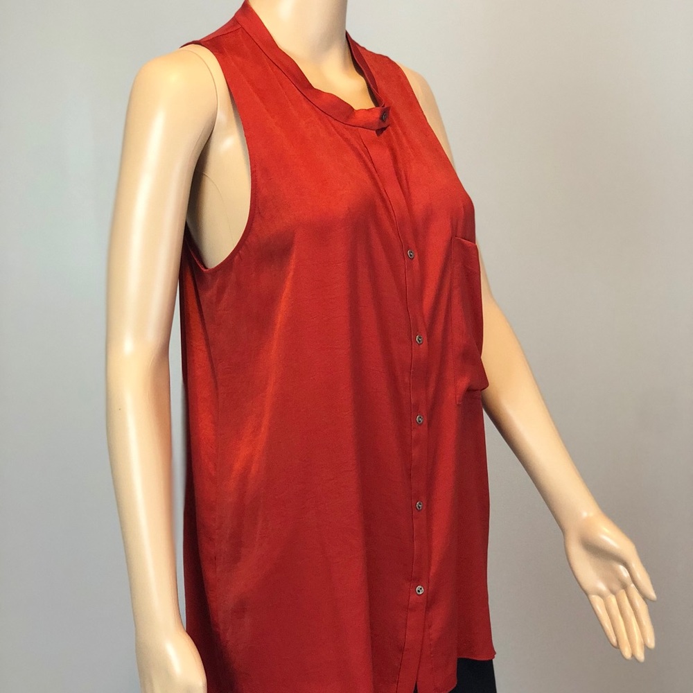 Helmut Helmut Lang Rust Orange Button Blouse - image 2